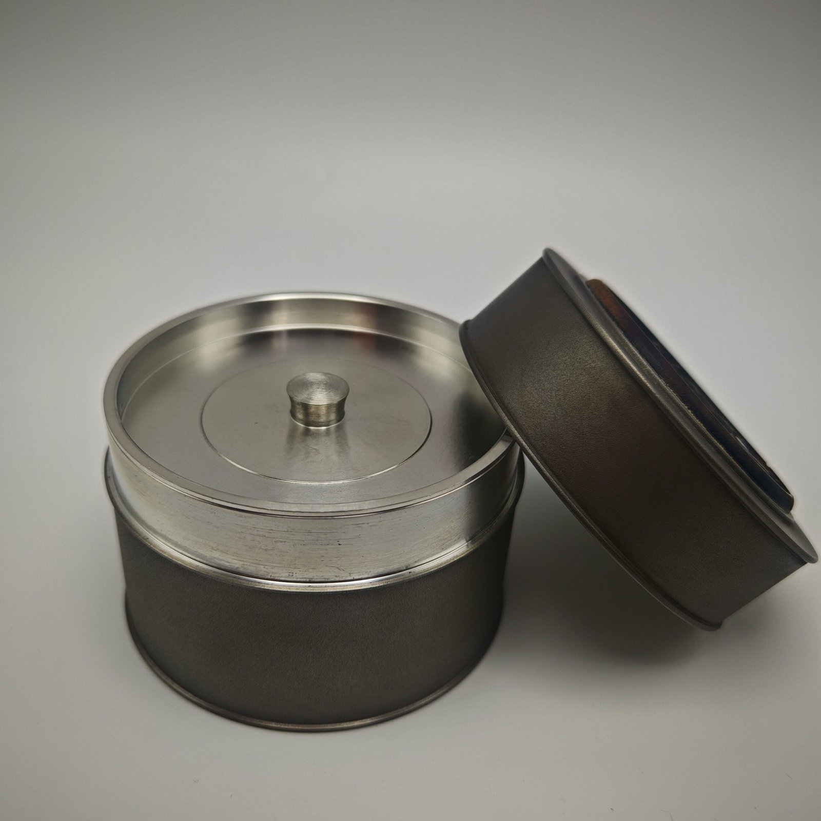 Rosewood Carving Pewter Caddy - Image 5