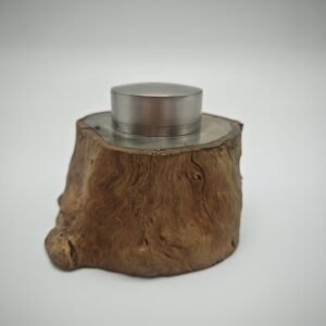 Free-Form Wood-Clad Pewter Caddy
